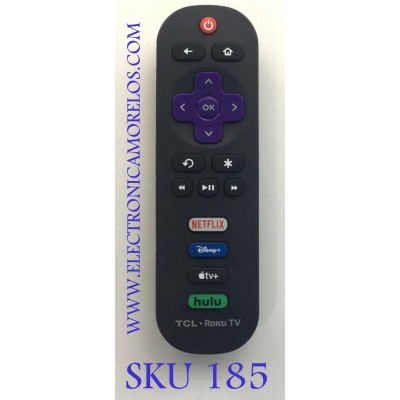 CONTROL REMOTO ORIGINAL NUEVO PARA SMART TV TCL / NUMERO DE PARTE 017030101XA4 / JH-14170 / MODELOS 65S535 / 50S535 / 75S423 / 55S525 / 50S423 / 32S325 / 65S425 
